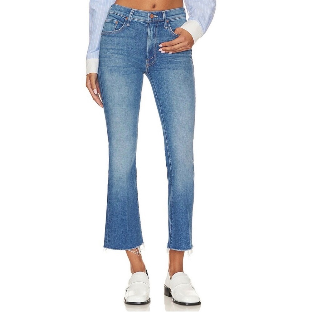 Mother Jeans The Insider Ankle Fray in Eager Beaver Blue Denim size 25